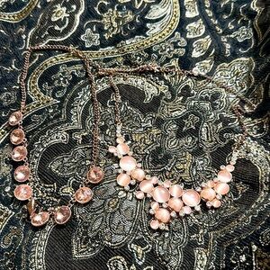 Paparazzi Pink and copper Necklace Set rhinestone necklace